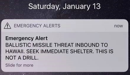 False Alarm in Hawaii