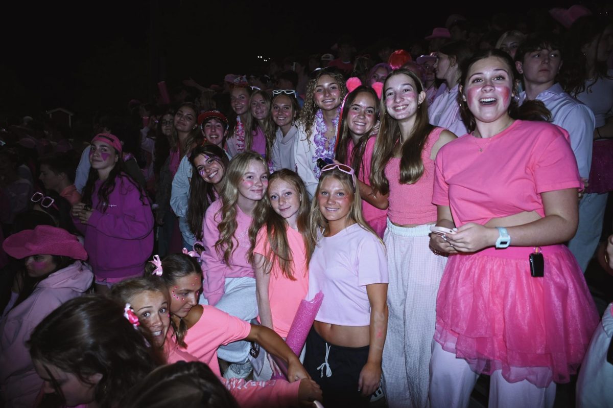 A group of students at a Portsmouth High School football game on October 3, 2025, Portsmouth, New Hampshire.