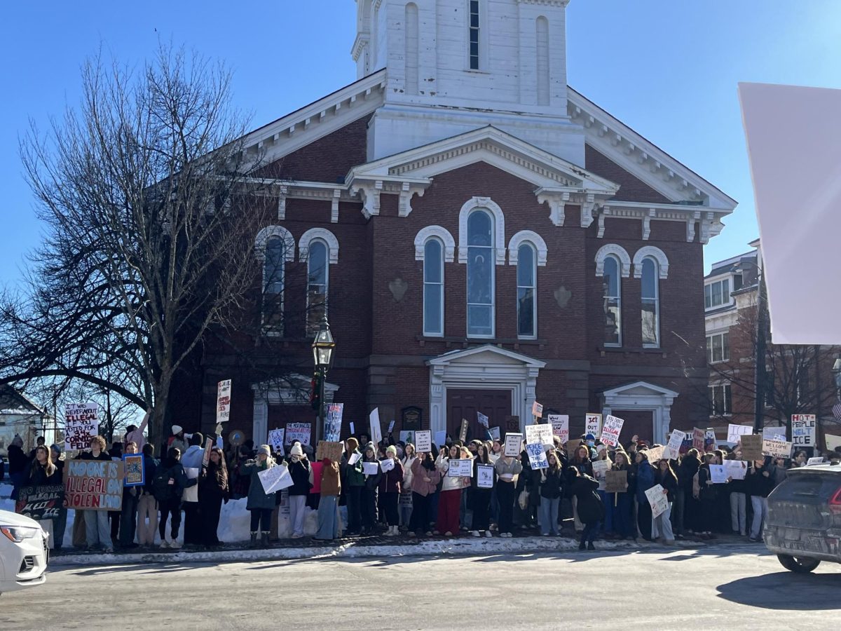 PHS students gather in Market Square Feb.  3 to protest ICE policies. 